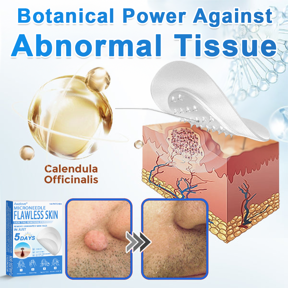📌 Awzlove® 2-in-1 Microneedle & Hydrocolloid Patch | Raised Moles,Acne, Flat Warts & Skin Tags Remover | Improves Wrinkles, Scars & Blemishes | Invisible Star Pimple Patches for Face & Body | 🌞
