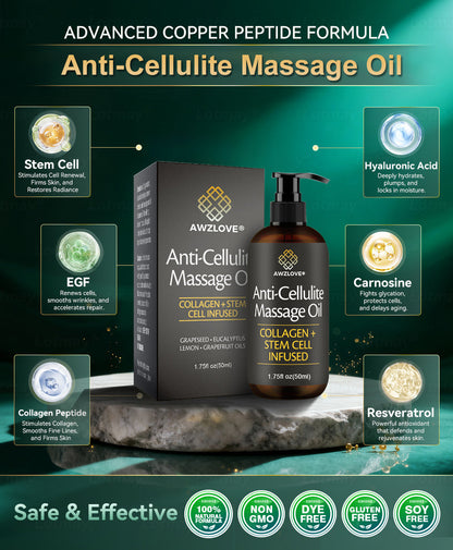 Awzlove® Luxurious Collagen & Stem Cell Anti-Cellulite Massage Oil (🔥70% Off for a Limited Time!) 🌻🌻