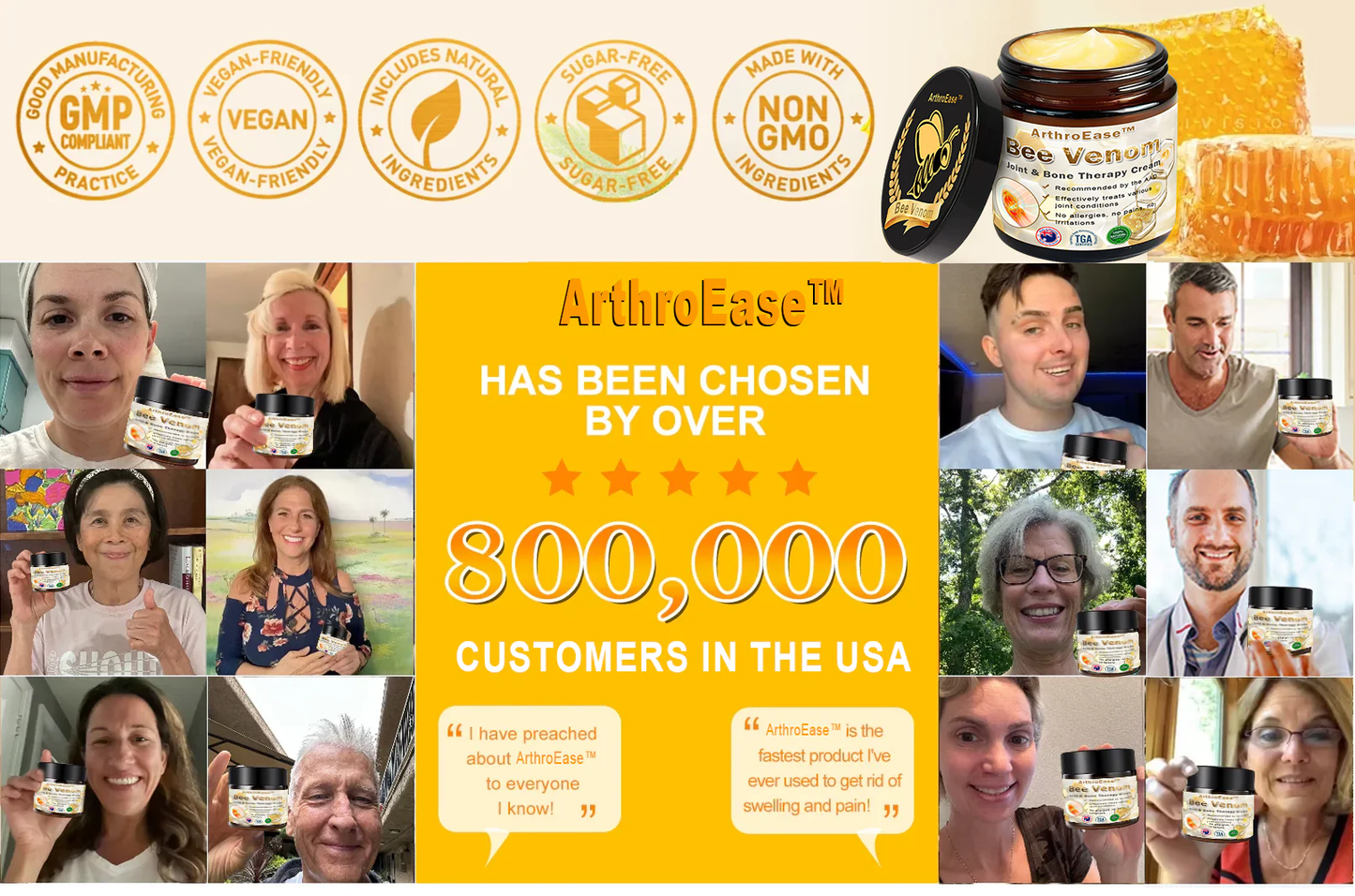 ArthroEase Bee Venom Arthritis Therapy Cream(Specially for older adults & AOA recommends)