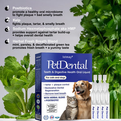 [Official Store] Lotmay® Pet Dental & Digestive Health Oral Liquid – Freshen Breath, Remove Tartar & Promote gum regeneration, stabilize teeth (for Cats & Dogs)  – Save 70% Today!🎁