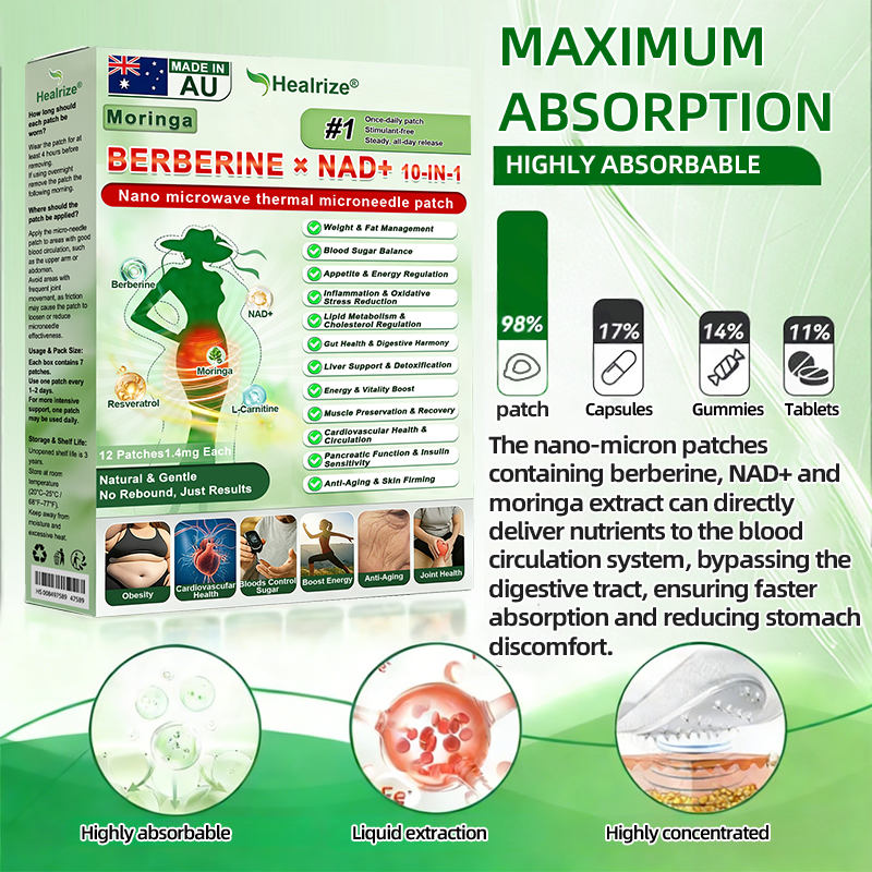 𝑶𝒇𝒇𝒊𝒄𝒊𝒂𝒍 𝑺𝒕𝒐𝒓𝒆  | 👨‍⚕️Healrize®𝑴𝒐𝒓𝒊𝒏𝒈𝗮 · 𝗕𝗲𝗿𝗯𝗲𝗿𝙞𝙣𝙚 × 𝙉𝘼𝐃+ 𝟏𝟎-𝐢𝐧-𝟏 𝗔𝗱𝘃𝗮𝗻𝗰𝙚𝙙 Nano Microwave Thermal Metabolic Patch(𝐉𝐮𝐬𝐭 𝐨𝐧𝐜𝐞 𝐚 𝐝𝐚𝐲, 𝐯𝐢𝐬𝐢𝐛𝐥𝐞 𝐜𝐡𝐚𝐧𝐠𝐞𝐬 𝐢𝐧 𝟕 𝐝𝐚𝐲𝐬） ✅ 𝐅𝐨𝐫 𝐨𝐛𝐞𝐬𝐢𝐭𝐲, 🅛🅞🅞🅢🅔 🅢🅚🅘🅝,𝐝𝐢𝐚𝐛𝐞𝐭𝐞𝐬, 𝐬𝐥𝐞𝐞𝐩 𝐚𝐩𝐧𝐞𝐚, 𝐣𝐨𝐢𝐧𝐭 𝐢𝐬𝐬𝐮𝐞𝐬, 𝐚𝐧𝐝 𝐦𝐨𝐫𝐞 🎀