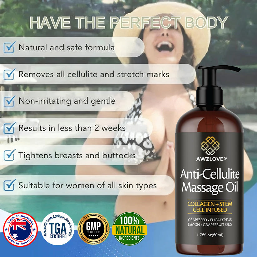 Awzlove® Luxurious Collagen & Stem Cell Anti-Cellulite Massage Oil💐 (🔥70% Off for a Limited Time!) 💐