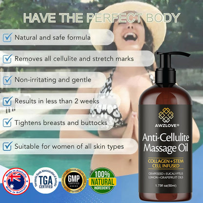 Awzlove® Luxurious Collagen & Stem Cell Anti-Cellulite Massage Oil💐 (🔥70% Off for a Limited Time!) 💐