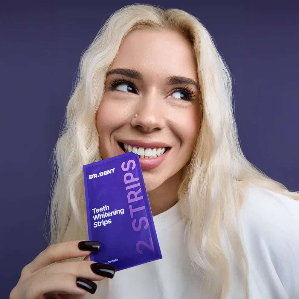 Purple Teeth Whitening Strips - 👩‍⚕️🦷7/21 Whitening Sessions - Safe for Enamel - Non Sensitive Teeth Whitening - Peroxide-Free