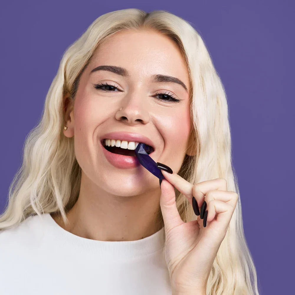 Purple Teeth Whitening Strips - 👩‍⚕️🦷7/21 Whitening Sessions - Safe for Enamel - Non Sensitive Teeth Whitening - Peroxide-Free