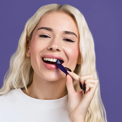 Purple Teeth Whitening Strips - 👩‍⚕️🦷7/21 Whitening Sessions - Safe for Enamel - Non Sensitive Teeth Whitening - Peroxide-Free