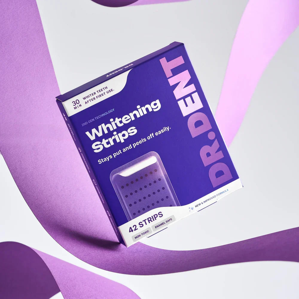 Purple Teeth Whitening Strips - 👩‍⚕️🦷7/21 Whitening Sessions - Safe for Enamel - Non Sensitive Teeth Whitening - Peroxide-Free